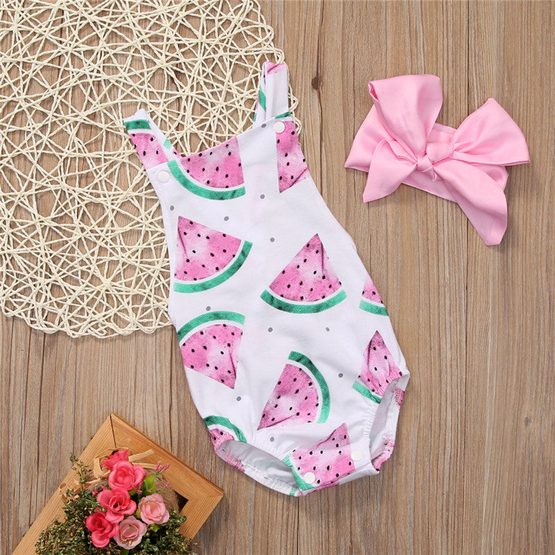 Melon Dream Sleeveless Summer Rompers