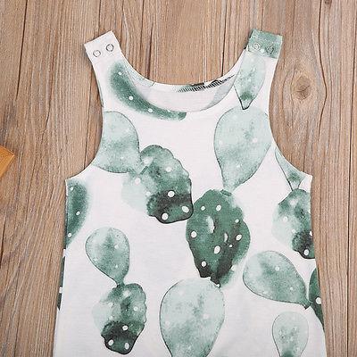 Sleeveless & Printed Cactus Toddler Onesies