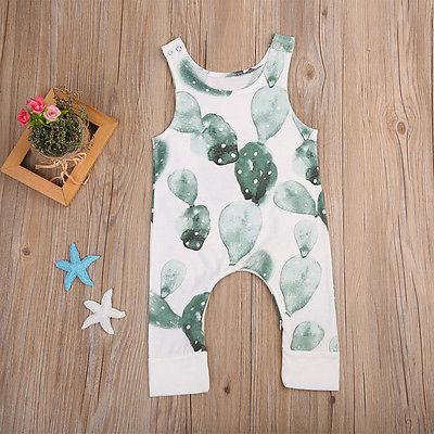 Sleeveless & Printed Cactus Toddler Onesies