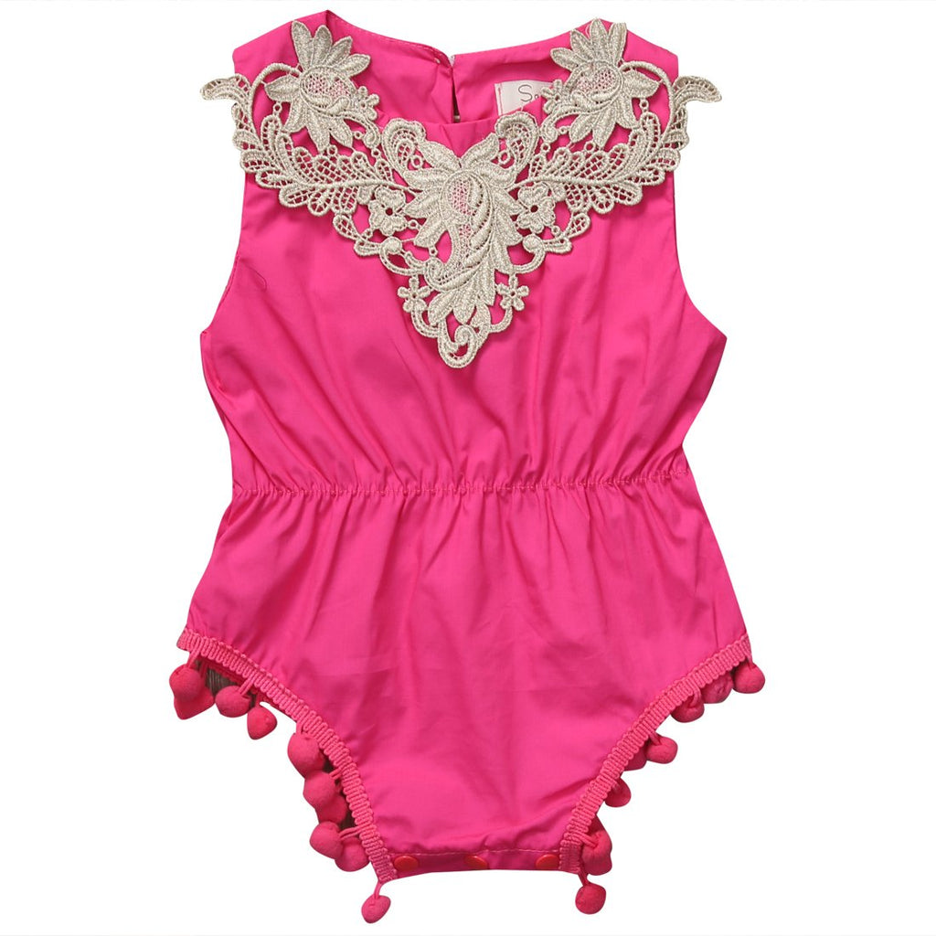 Floral Lace Tassel Leisure Onesies