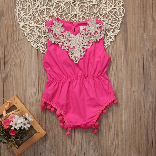 Floral Lace Tassel Leisure Onesies